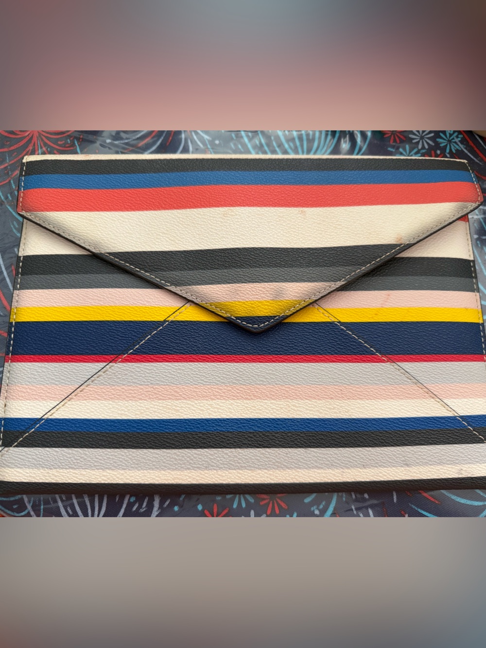 Rebecca Minkoff Multicolor Striped Envelope Clutch - HARD TO FIND